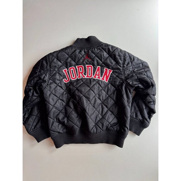 Kids' AIR JORDAN Black Quilted Bomber Jacket, Size M (10-12) - Picture 1 of 14